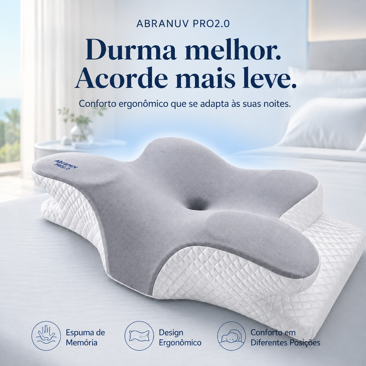 ABRANUV PRO 2.0 — Travesseiro Cervical Ergonômico