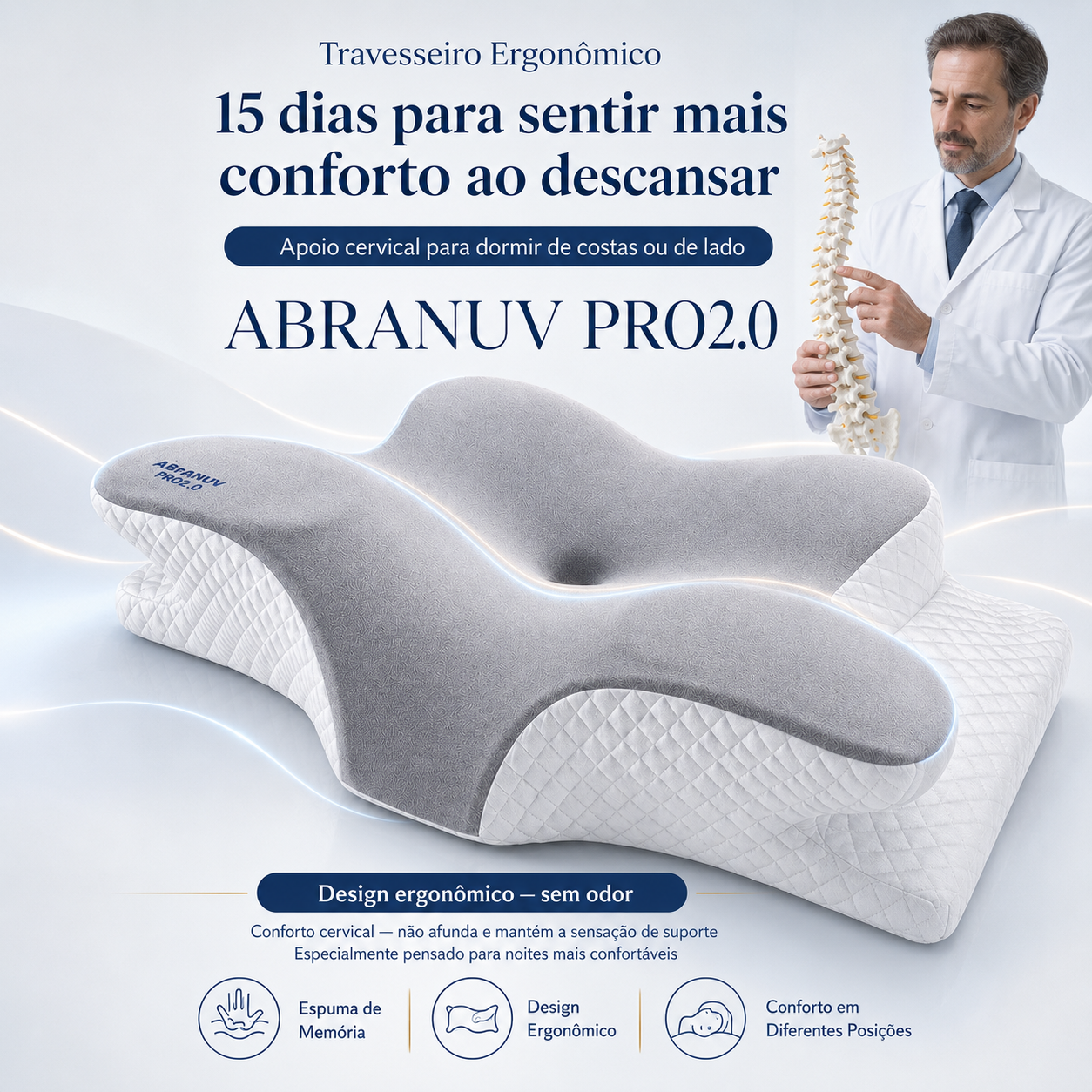 15 dias para sentir mais conforto ao descansar — apoio cervical para dormir de costas ou de lado